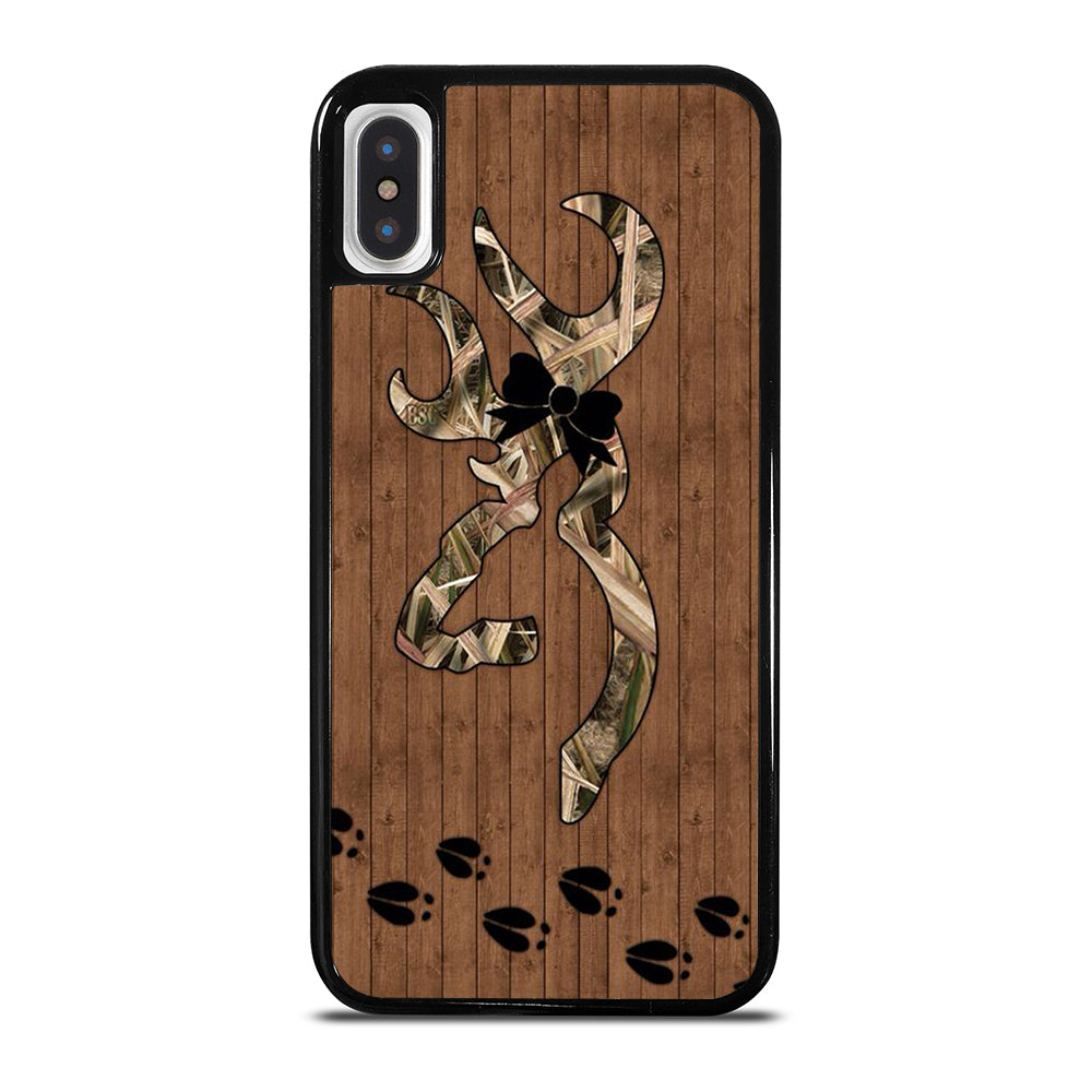BROWNING DEER WOODEN CAMO LOGO iPhone X / XS Case Cover