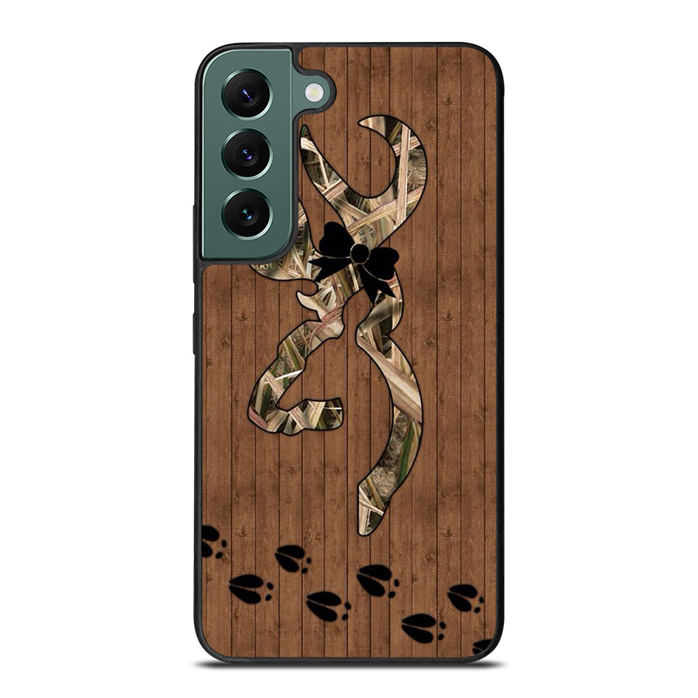 BROWNING DEER WOODEN CAMO LOGO Samsung Galaxy S22 Case Cover