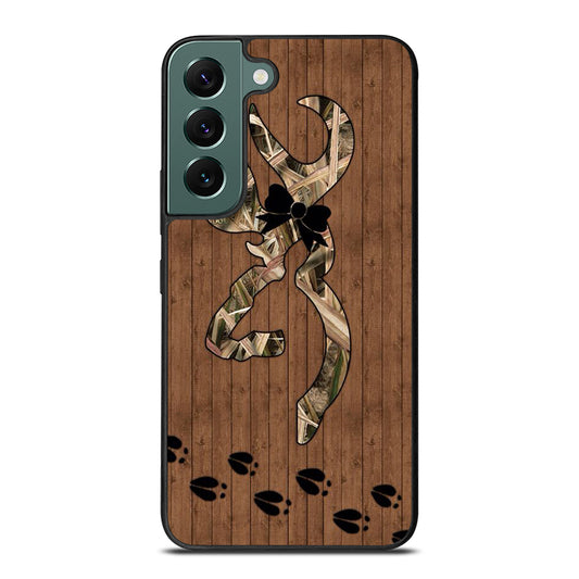BROWNING DEER WOODEN CAMO LOGO Samsung Galaxy S22 Case Cover