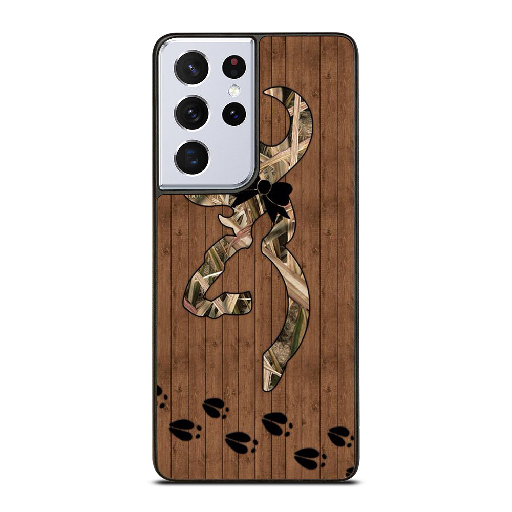 BROWNING DEER WOODEN CAMO LOGO Samsung Galaxy S21 Ultra Case Cover