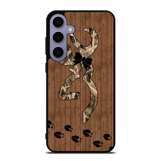 BROWNING DEER WOODEN CAMO LOGO Samsung Galaxy S24 Plus Case Cover