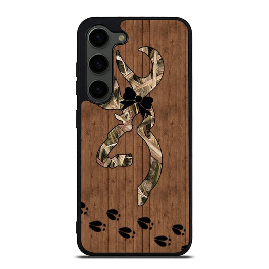 BROWNING DEER WOODEN CAMO LOGO Samsung Galaxy S23 Plus Case Cover