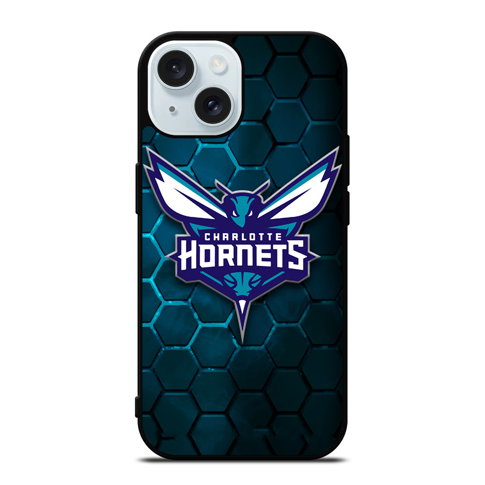 CHARLOTTE HORNETS HEXAGON LOGO 2 iPhone 15 Case Cover