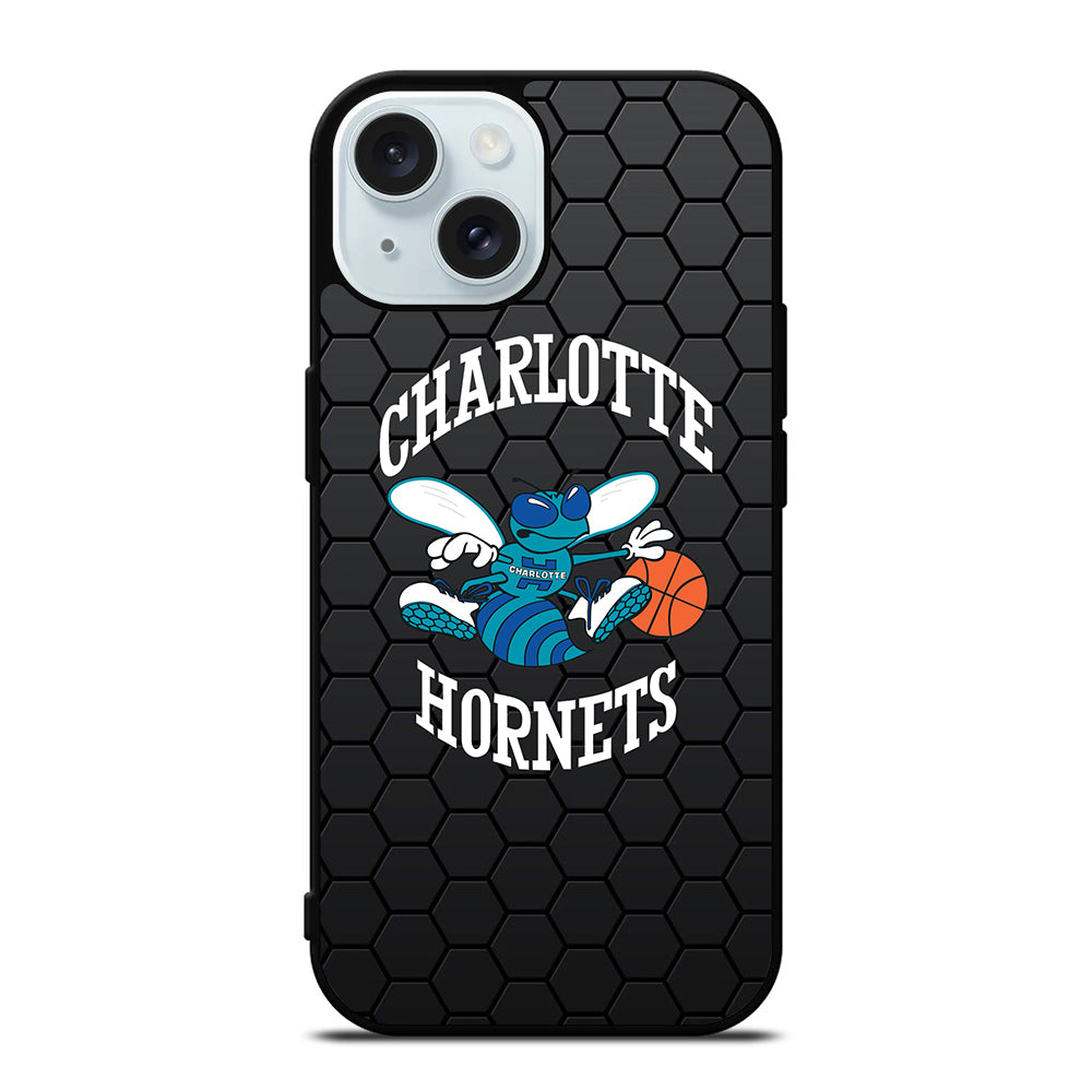 CHARLOTTE HORNETS HEXAGON LOGO iPhone 15 Case Cover