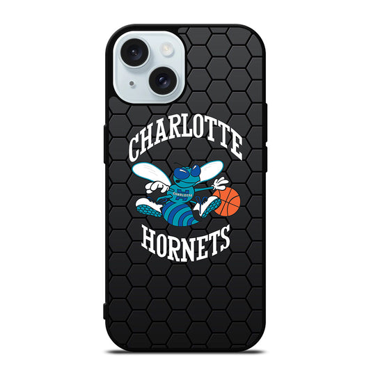 CHARLOTTE HORNETS HEXAGON LOGO iPhone 15 Case Cover