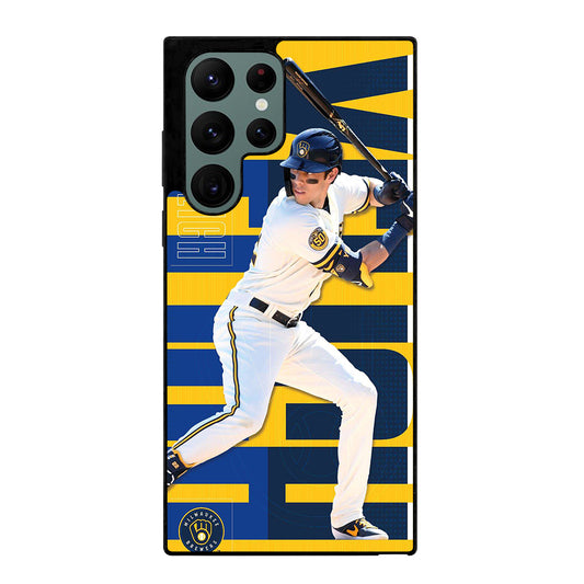 CHRISTIAN YELICH MILWAUKEE BREWERS 22 Samsung Galaxy S22 Ultra Case Cover