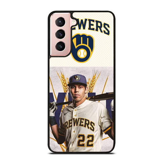 CHRISTIAN YELICH MILWAUKEE BREWERS LOGO Samsung Galaxy S21 Case Cover