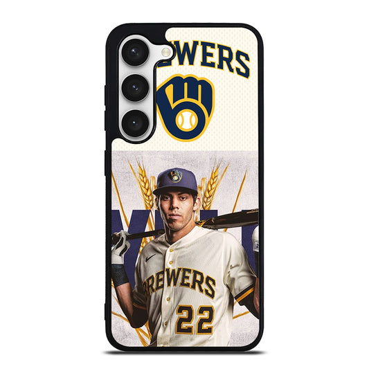 CHRISTIAN YELICH MILWAUKEE BREWERS LOGO Samsung Galaxy S23 Case Cover