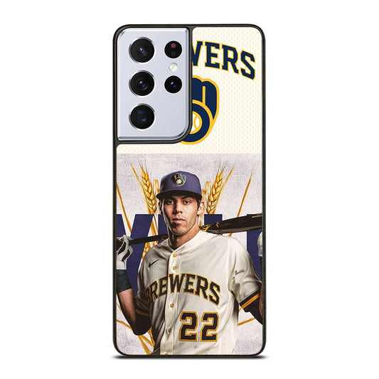 CHRISTIAN YELICH MILWAUKEE BREWERS LOGO Samsung Galaxy S21 Ultra Case Cover