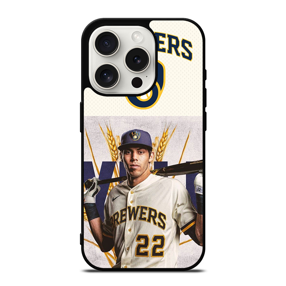CHRISTIAN YELICH MILWAUKEE BREWERS LOGO iPhone 15 Pro Case Cover