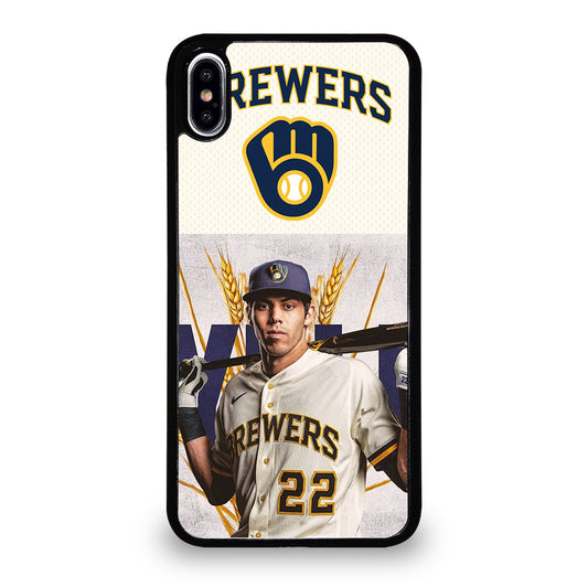 CHRISTIAN YELICH MILWAUKEE BREWERS LOGO iPhone XS Max Case Cover