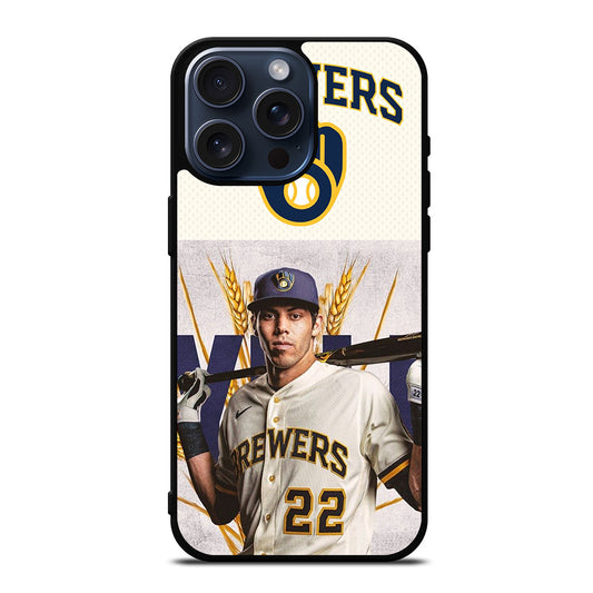 CHRISTIAN YELICH MILWAUKEE BREWERS LOGO iPhone 15 Pro Max Case Cover