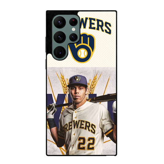 CHRISTIAN YELICH MILWAUKEE BREWERS LOGO Samsung Galaxy S22 Ultra Case Cover