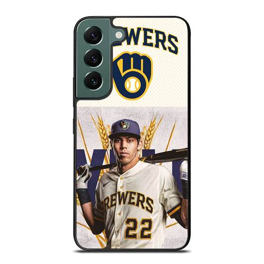 CHRISTIAN YELICH MILWAUKEE BREWERS LOGO Samsung Galaxy S22 Case Cover