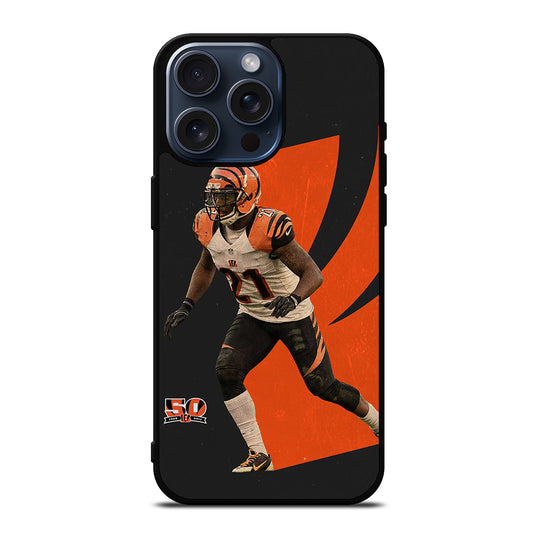 CINCINNATI BENGALS TYLER BOYD AMERICAN FOOTBALL iPhone 15 Pro Max Case Cover