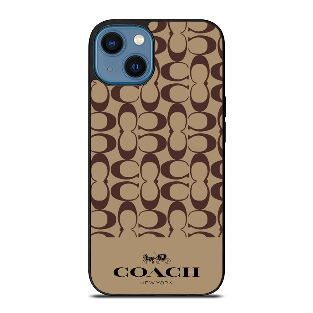 COACH NEW YORK BROWN PATTERN iPhone 14 Case Cover