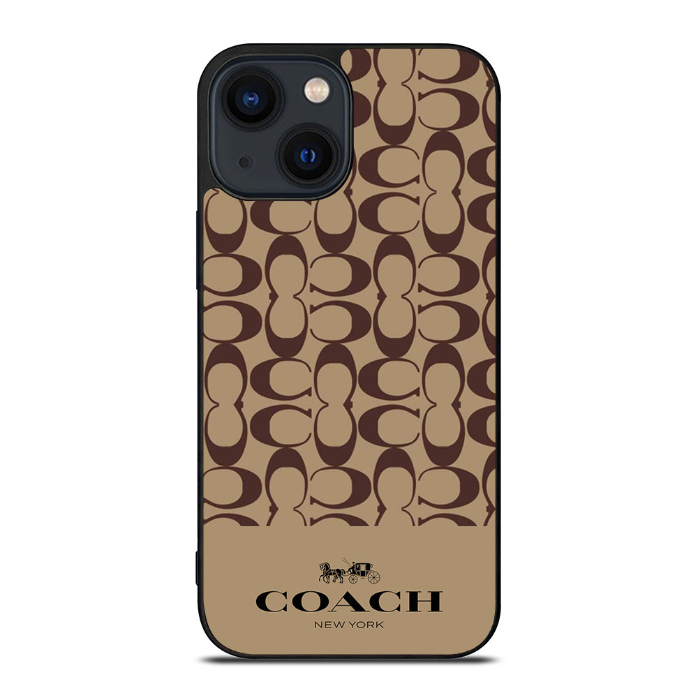 COACH NEW YORK BROWN PATTERN iPhone 14 Plus Case Cover