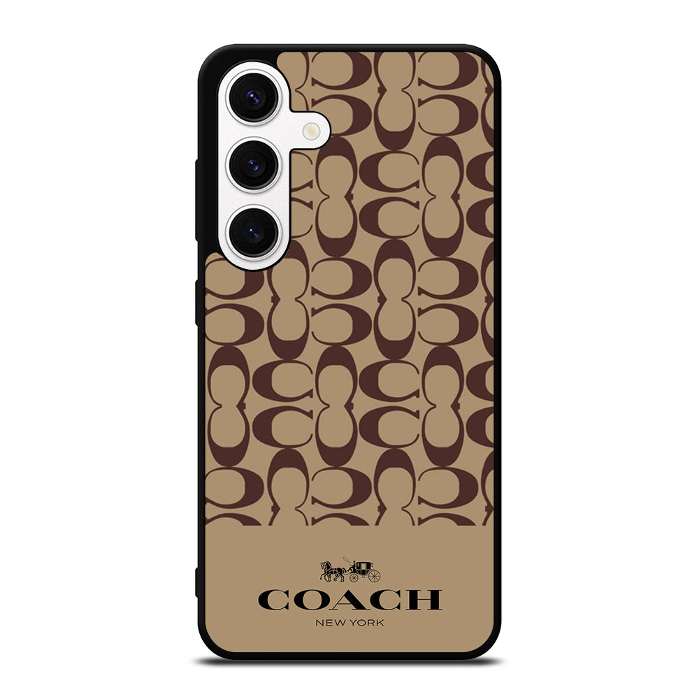 COACH NEW YORK BROWN PATTERN Samsung Galaxy S24 Case Cover