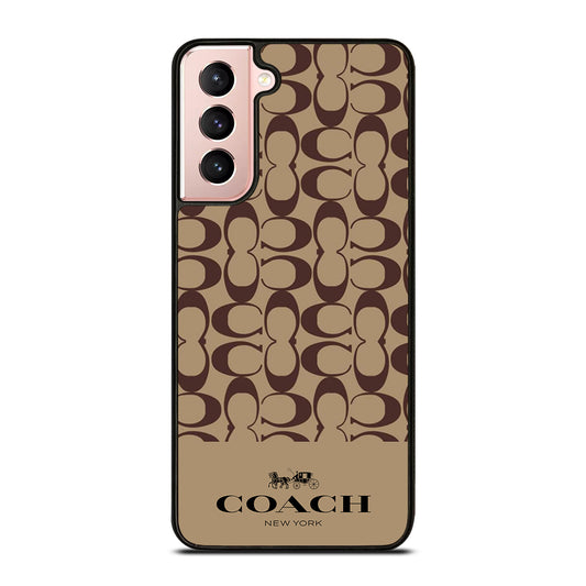 COACH NEW YORK BROWN PATTERN Samsung Galaxy S21 Case Cover