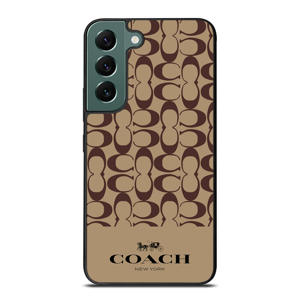 COACH NEW YORK BROWN PATTERN Samsung Galaxy S22 Case Cover