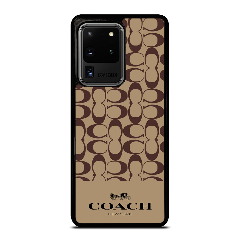 COACH NEW YORK BROWN PATTERN Samsung Galaxy S20 Ultra Case Cover