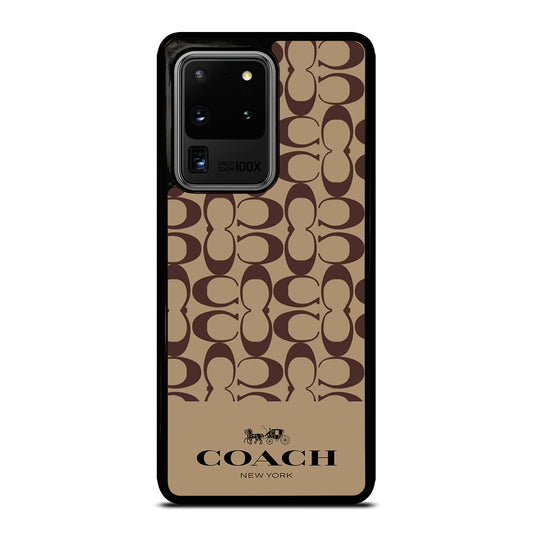 COACH NEW YORK BROWN PATTERN Samsung Galaxy S20 Ultra Case Cover