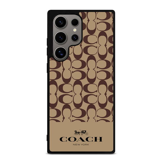 COACH NEW YORK BROWN PATTERN Samsung Galaxy S24 Ultra Case Cover