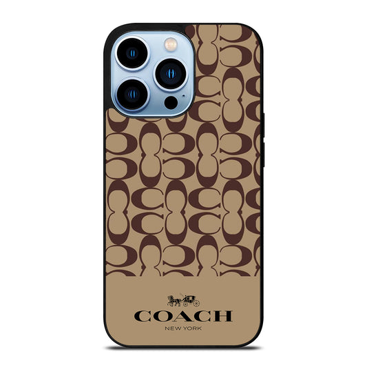 COACH NEW YORK BROWN PATTERN iPhone 13 Pro Max Case Cover