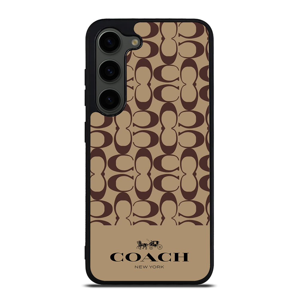 COACH NEW YORK BROWN PATTERN Samsung Galaxy S23 Plus Case Cover