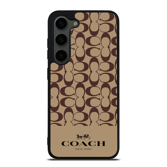 COACH NEW YORK BROWN PATTERN Samsung Galaxy S23 Plus Case Cover