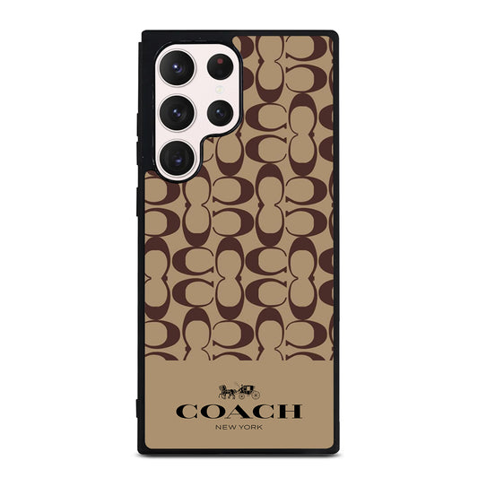 COACH NEW YORK BROWN PATTERN Samsung Galaxy S23 Ultra Case Cover