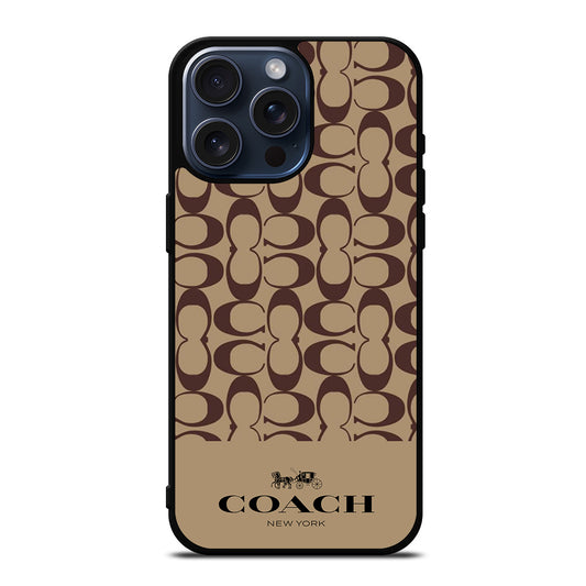 COACH NEW YORK BROWN PATTERN iPhone 15 Pro Max Case Cover