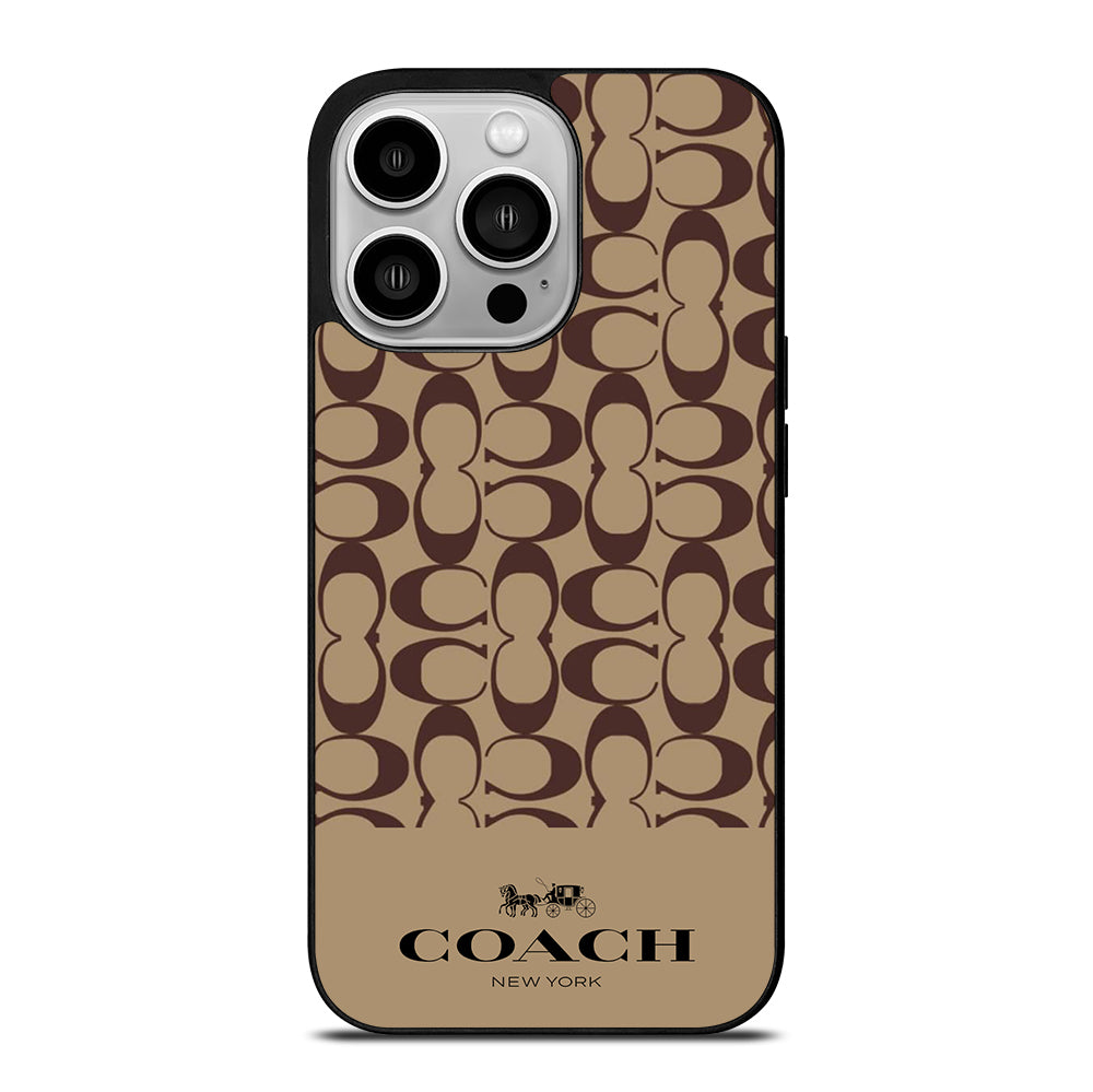 COACH NEW YORK BROWN PATTERN iPhone 14 Pro Case Cover