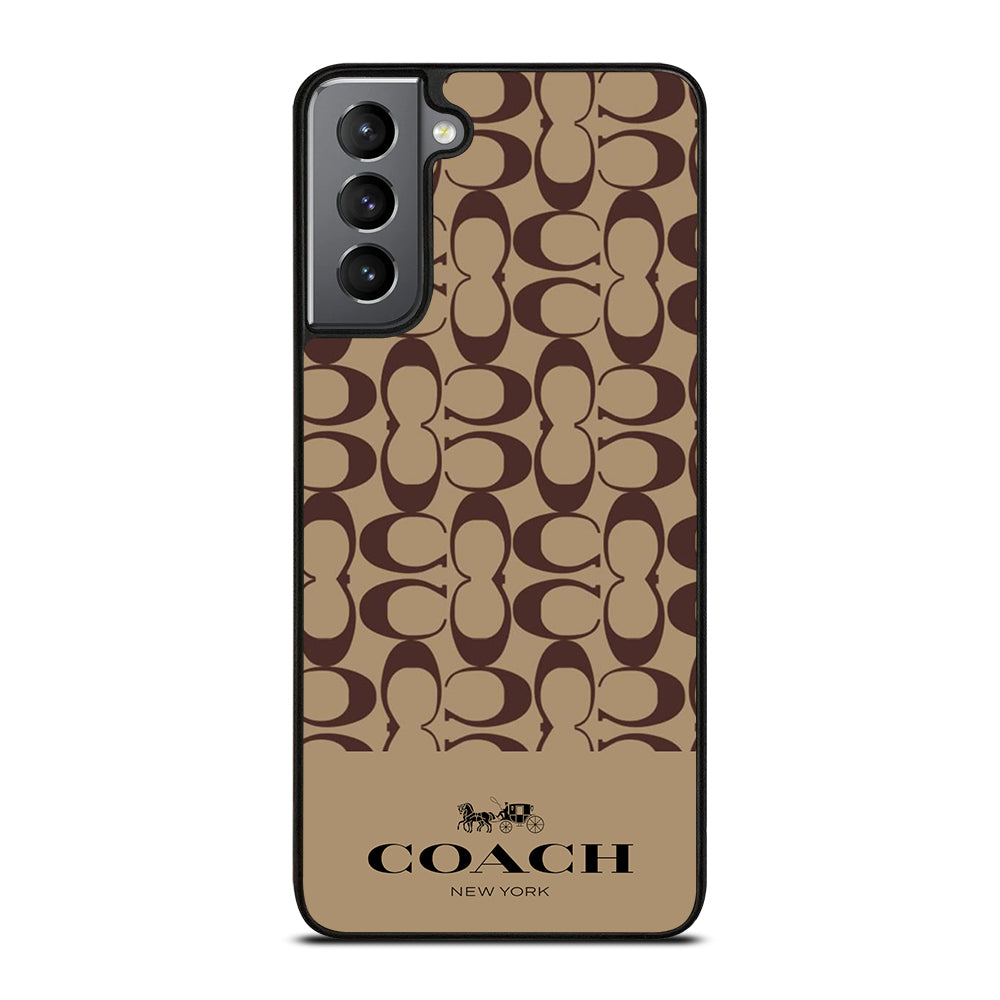 COACH NEW YORK BROWN PATTERN Samsung Galaxy S21 Plus Case Cover