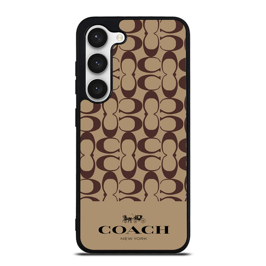COACH NEW YORK BROWN PATTERN Samsung Galaxy S23 Case Cover