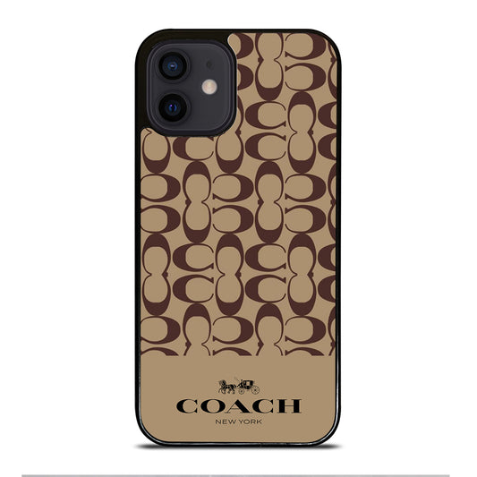 COACH NEW YORK BROWN PATTERN iPhone 12 Mini Case Cover