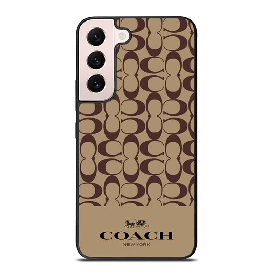 COACH NEW YORK BROWN PATTERN Samsung Galaxy S22 Plus Case Cover
