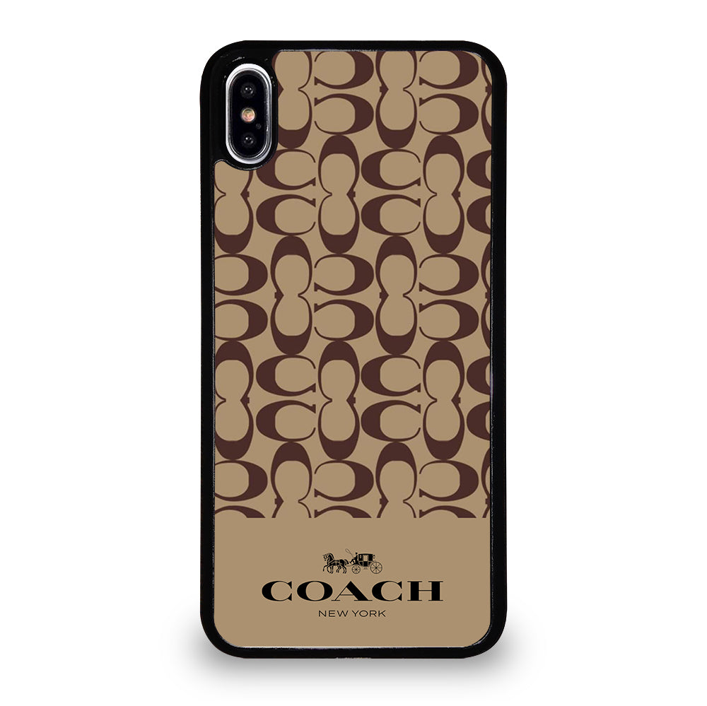 COACH NEW YORK BROWN PATTERN iPhone XS Max Case Cover
