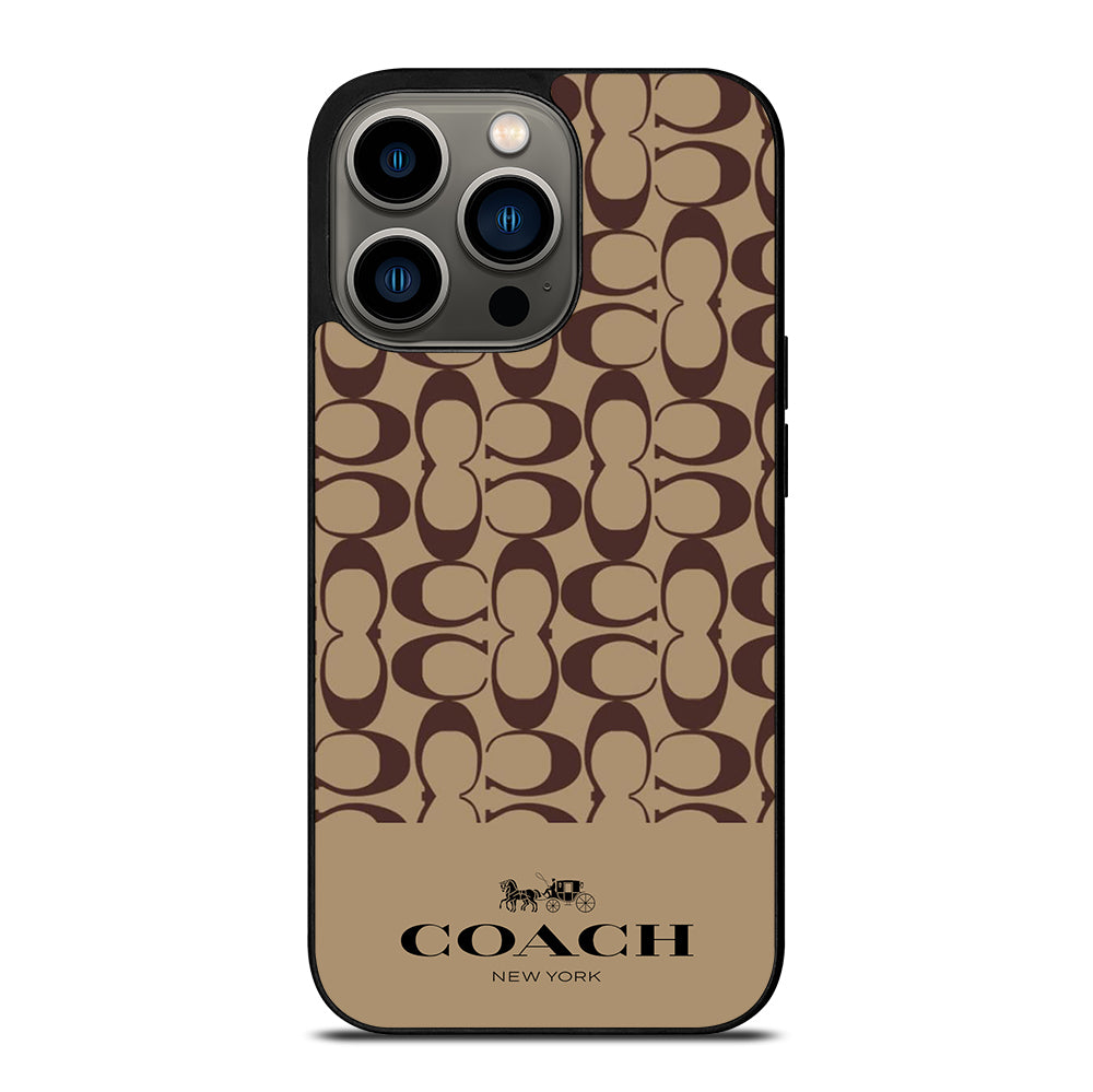 COACH NEW YORK BROWN PATTERN iPhone 13 Pro Case Cover