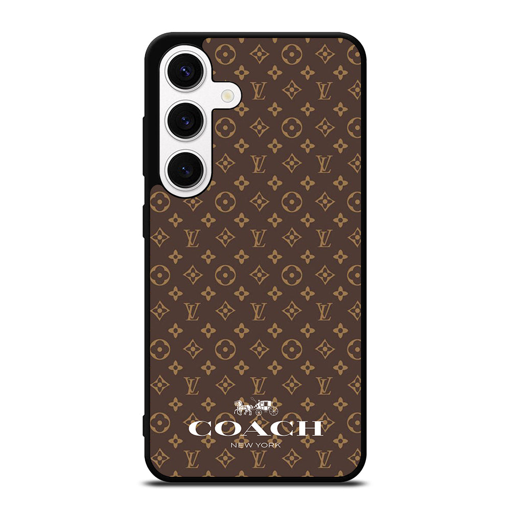 COACH NEW YORK PATTERN BROWN Samsung Galaxy S24 Case Cover
