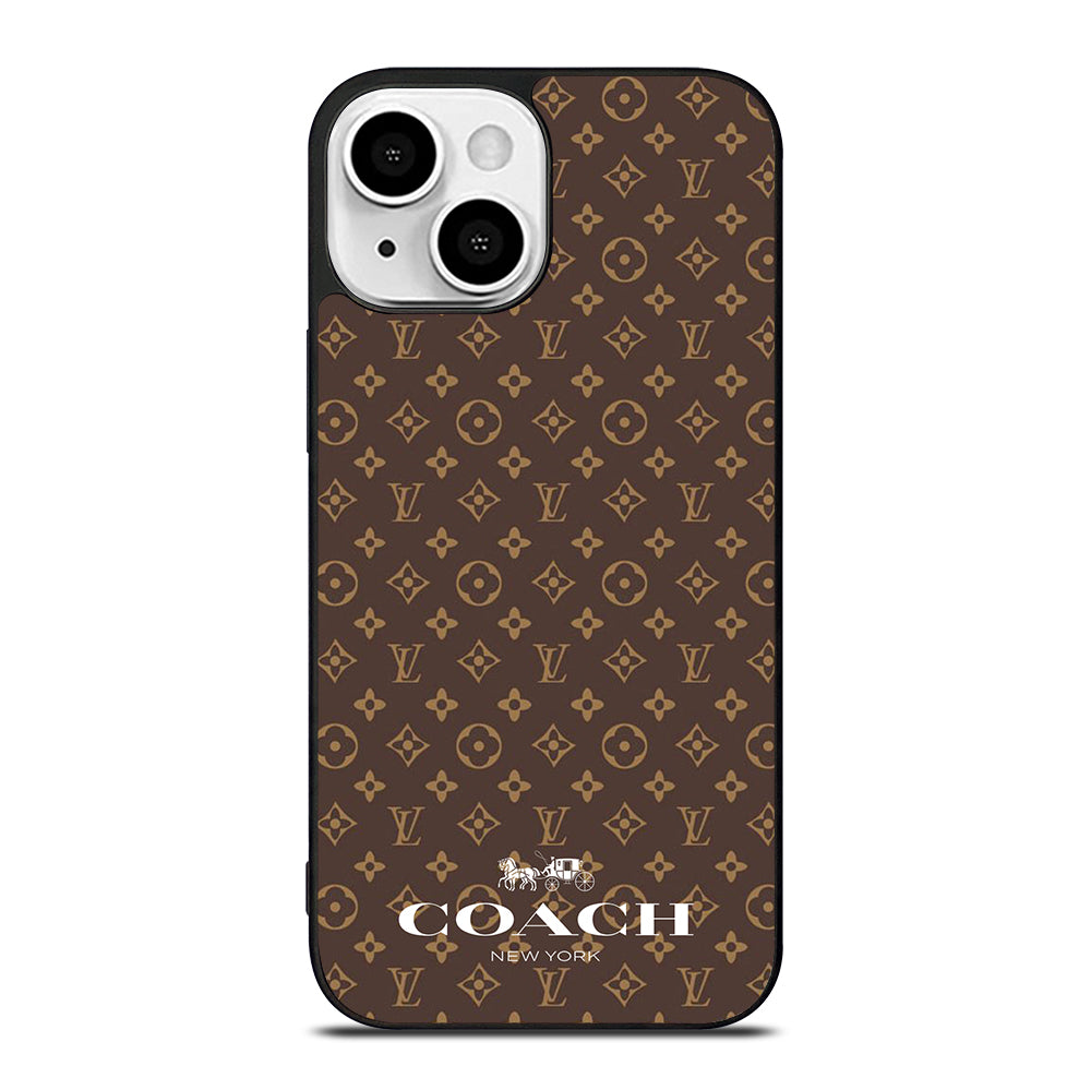 COACH NEW YORK PATTERN BROWN iPhone 13 Mini Case Cover