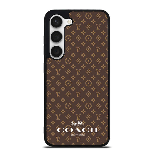 COACH NEW YORK PATTERN BROWN Samsung Galaxy S23 Case Cover