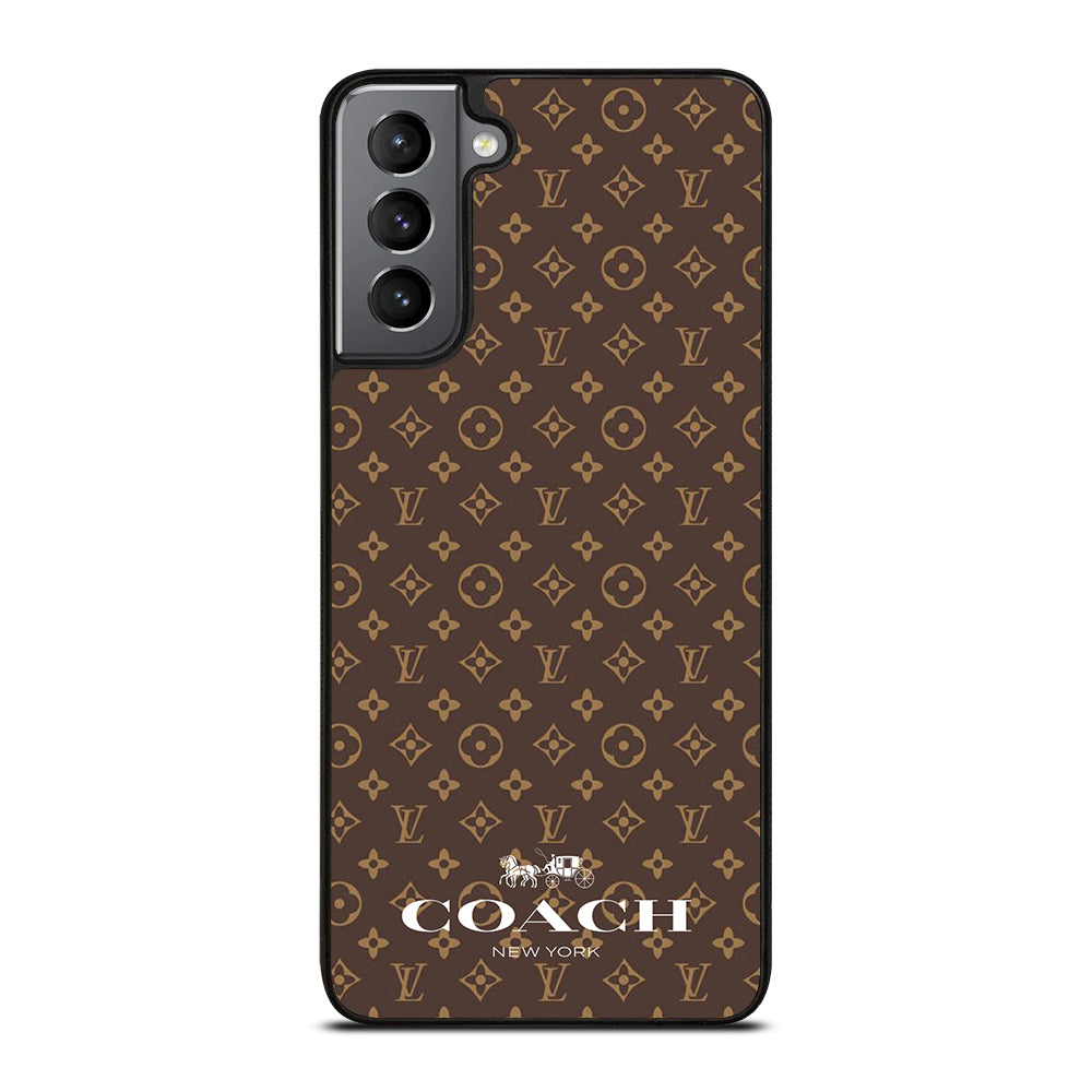 COACH NEW YORK PATTERN BROWN Samsung Galaxy S21 Plus Case Cover