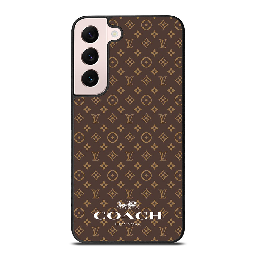 COACH NEW YORK PATTERN BROWN Samsung Galaxy S22 Plus Case Cover