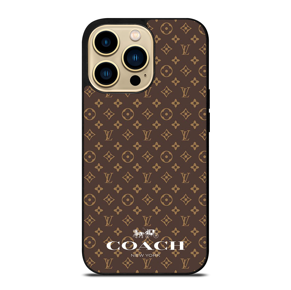 COACH NEW YORK PATTERN BROWN iPhone 14 Pro Max Case Cover