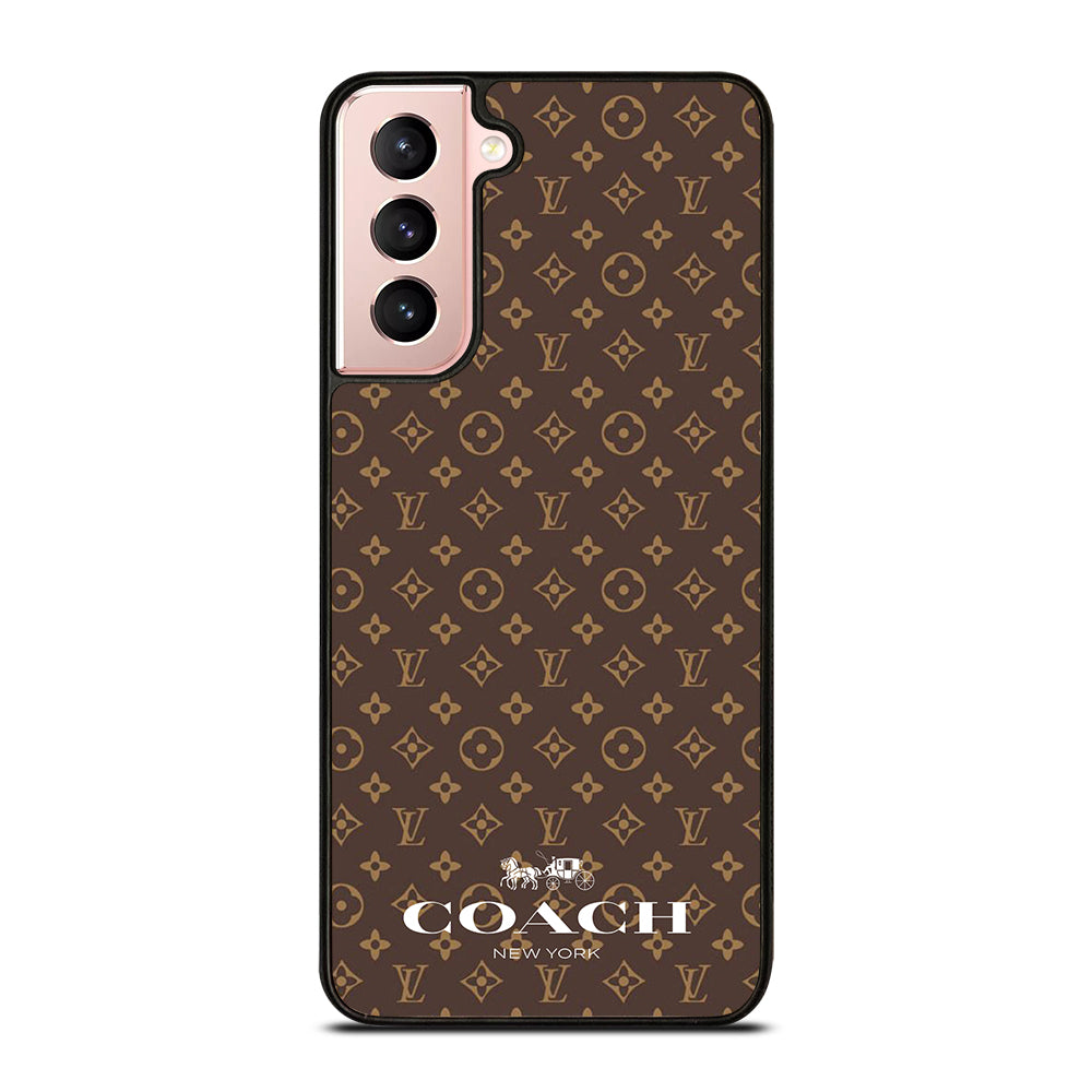 COACH NEW YORK PATTERN BROWN Samsung Galaxy S21 Case Cover