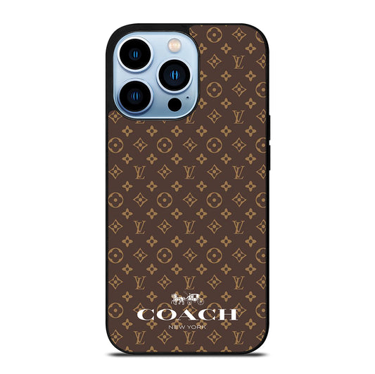 COACH NEW YORK PATTERN BROWN iPhone 13 Pro Max Case Cover