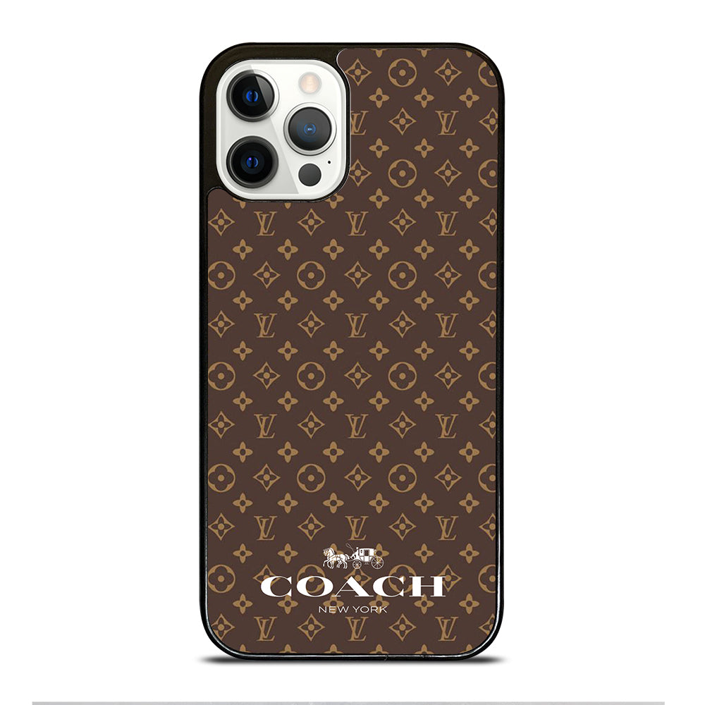 COACH NEW YORK PATTERN BROWN iPhone 12 Pro Case Cover