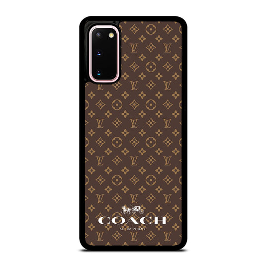 COACH NEW YORK PATTERN BROWN Samsung Galaxy S20 Case Cover