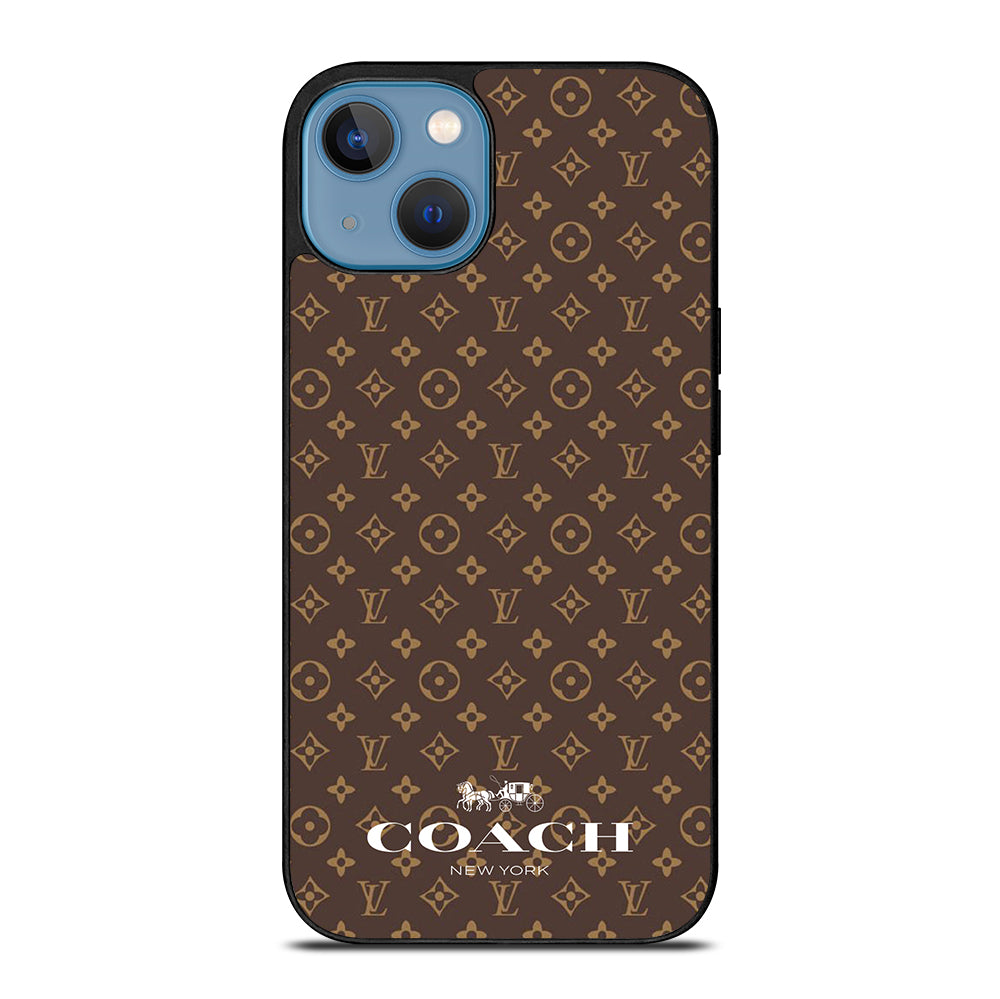 COACH NEW YORK PATTERN BROWN iPhone 13 Case Cover